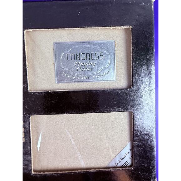 RARE VTG Congress Playing Cards Cel-U-Tone Triple Deck Canasta London Roses - Picture 8 of 12